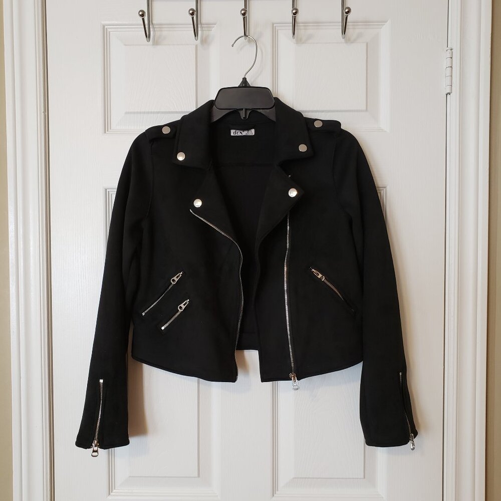 Dex Girls Moto Zippers Jacket ~ Black ~ Size 14-16 (XL) ~ EUC ~